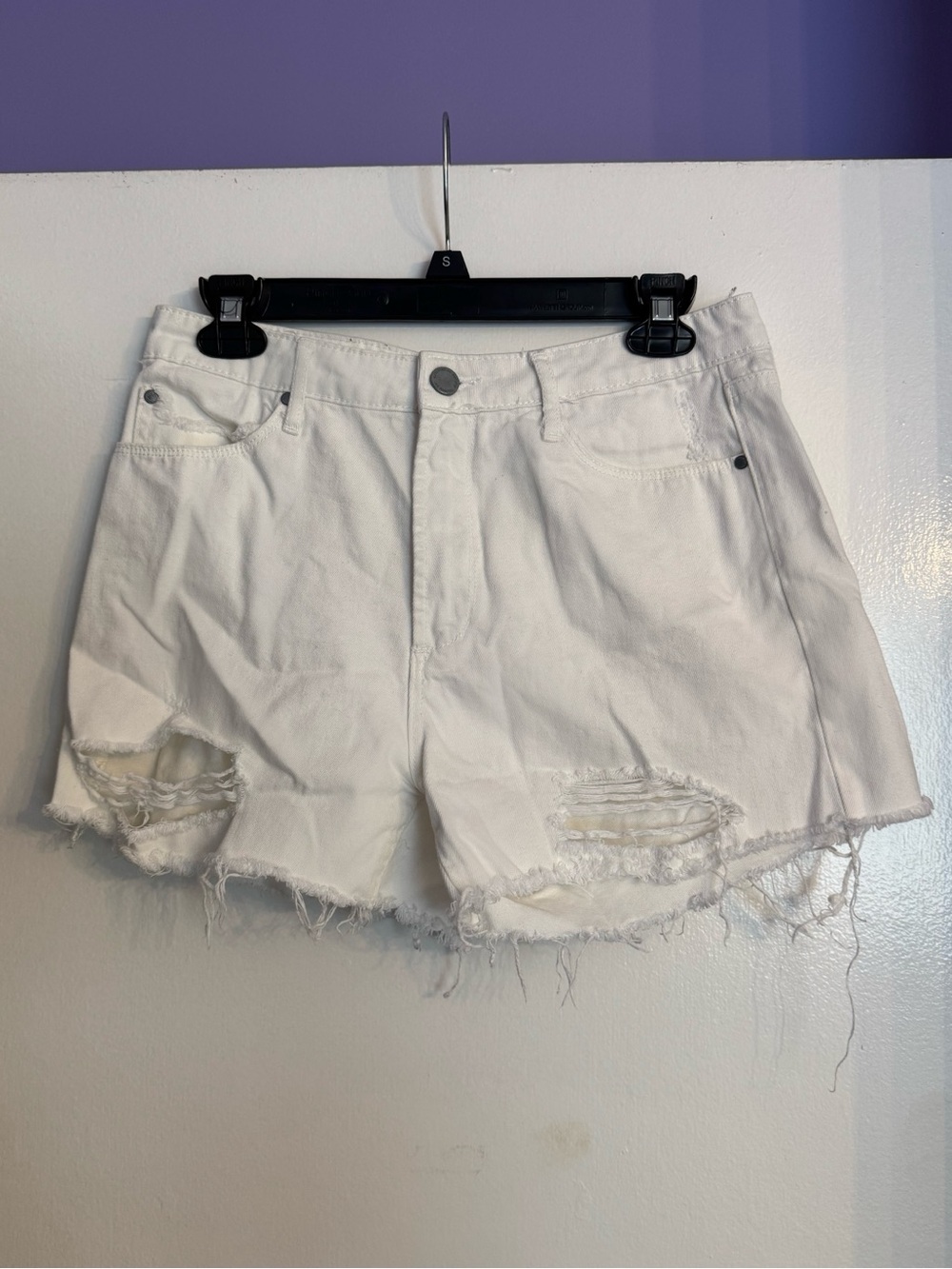 Articles Of Society White Distressed Denim Shorts
